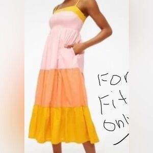 J. Crew Two-Tone A-Line Skirt in Orange and Light Blue